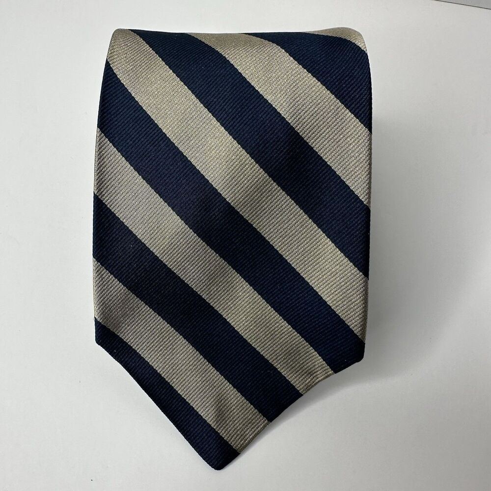 J. Press Men's 100% Silk Necktie Multicolor Striped Repp Made in Ireland NWOT